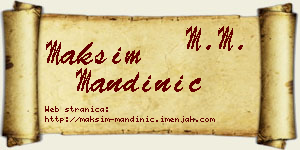 Maksim Mandinić vizit kartica